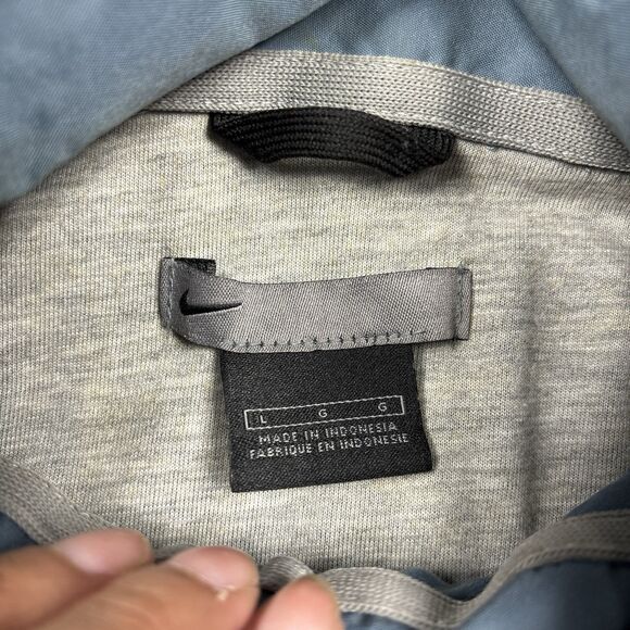Vintage Nike Jacket Mens Blue Full Zip 90s Gray Tag Y2K Street Wear Size Large - Picture 5 of 6